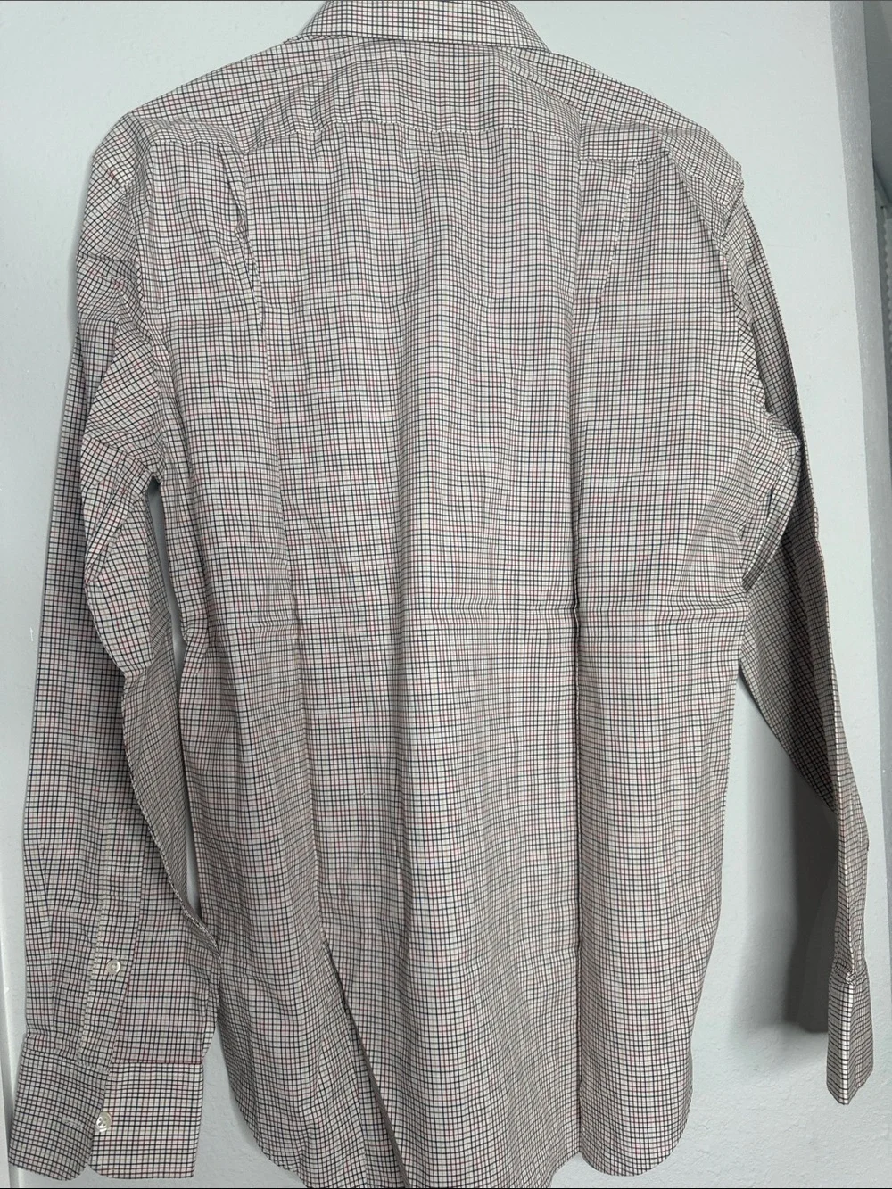 J. Crew Men's Button-Up Checked Dress Shirt in Red and White